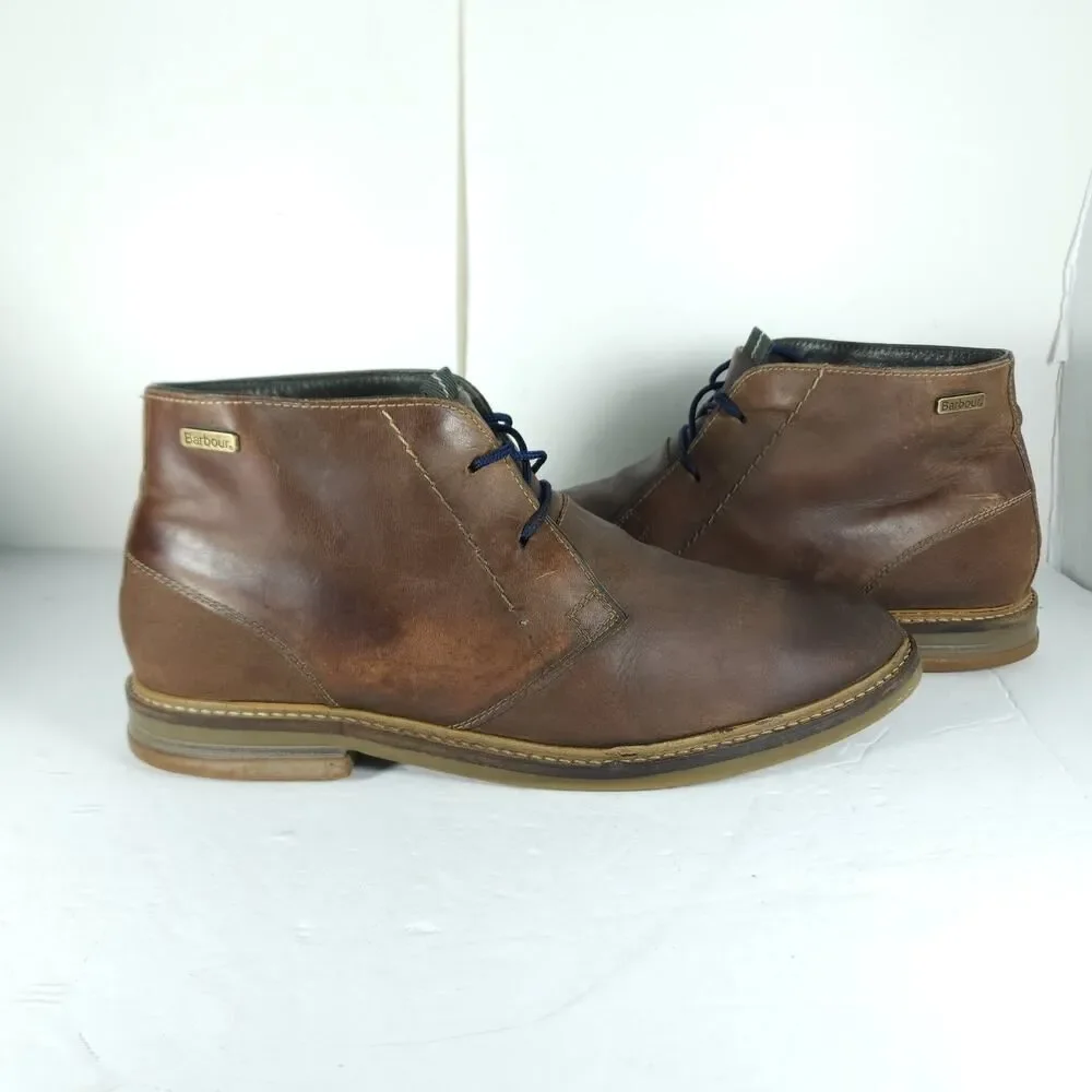 Barbour Men's Readhead US10? Brown Leather Lace Up Ankle Chukka Boot Shoes